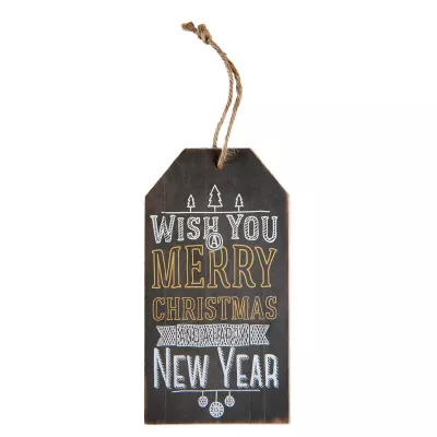 Clayre & Eef Wandbild Textschild "Wish you Merry Christmas" 8x1x15 cm