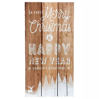Clayre & Eef Wandbild Textschild "Season Greetings" 28x4x56 cm