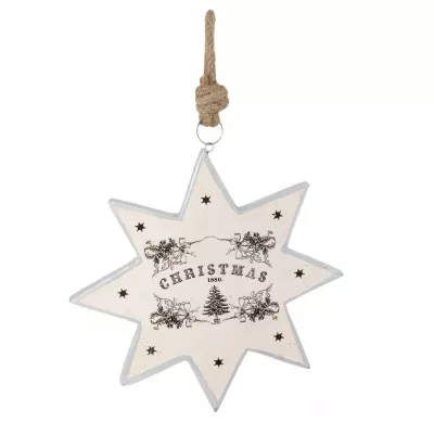 Clayre & Eef Hänger Stern Christmas 24x2x24 cm