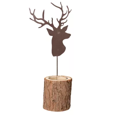 Clayre & Eef Teelichthalter "Hirsch" 12x7x28 cm