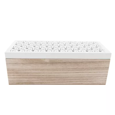 Clayre & Eef Teedose (3 Fächer) 23x9x8 cm