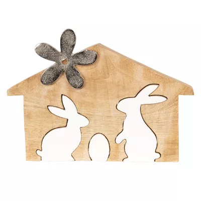 Clayre & Eef Dekoration Kaninchen 18x2x11 cm