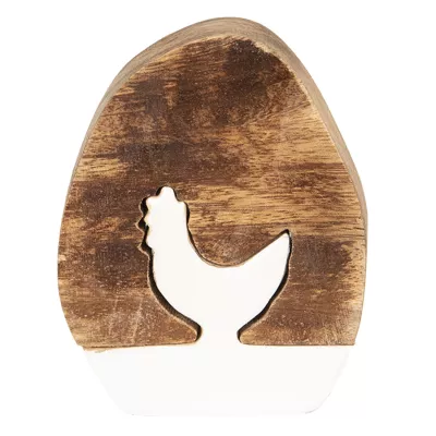 Clayre & Eef Dekoration Ei mit Huhn 10x2x8 cm