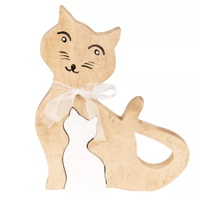 Clayre & Eef Dekoration Katze 21x2x18 cm