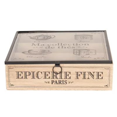 Clayre & Eef Teedose (9 Fächer) 24x24x7 cm