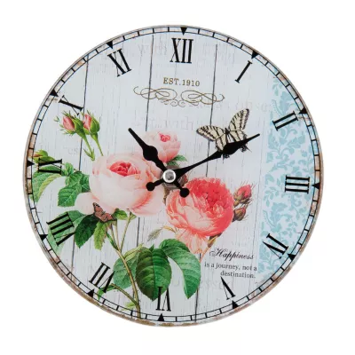 Clayre & Eef Wanduhr Happiness is a journey, not a destination. ca. 17 x 4 x 17 cm