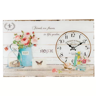 Clayre & Eef Wanduhr ROSE ca. 40 x 4 x 25 cm