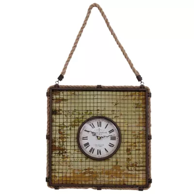 Clayre & Eef Wanduhr rechteckig 38x4x40 cm