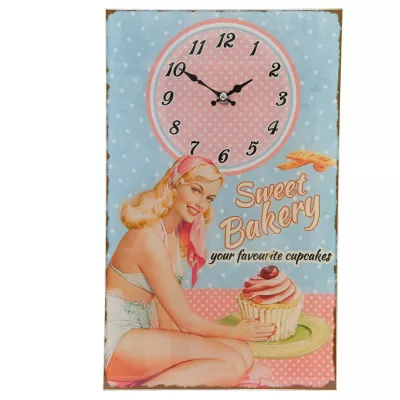 Clayre & Eef XXL Wanduhr Pinup 25x4x40 cm / 1xAA