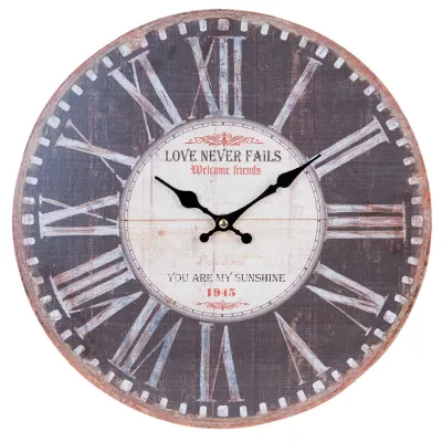 Clayre & Eef Wanduhr Love never fails Ø 34x4 cm