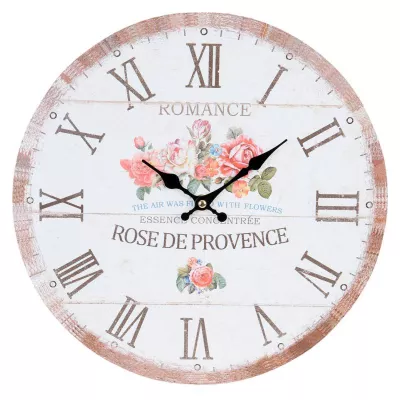 Clayre & Eef Wanduhr Romance Rose Ø 34x4 cm