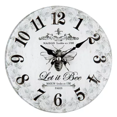 Clayre & Eef Uhr "Let is bee" Ø 17x4 cm