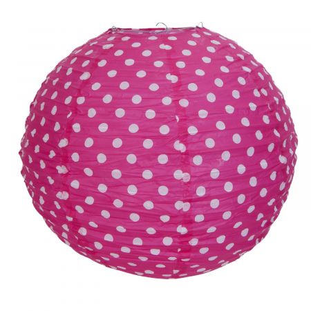 Clayre & Eef Lampenschirm pink mit Punkten 40 cm