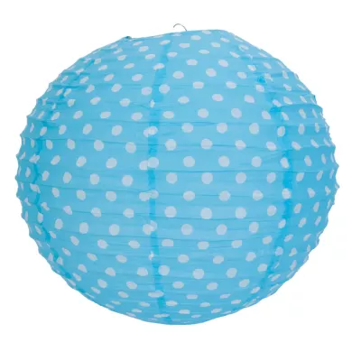 Clayre & Eef Lampenschirm hellblau mit Punkten 40 cm
