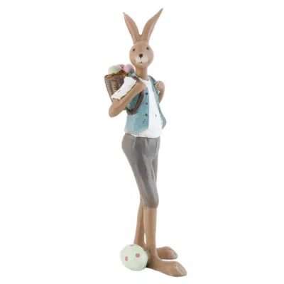 Clayre & Eef Hase Kaninchen Hose grau Weste blau ca. 9 x 7 x 25 cm