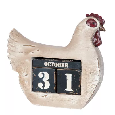 Clayre & Eef Dauerkalender Huhn ca. 24 x 8 x 22 cm