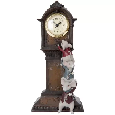 Clayre & Eef Standuhr Mäuse 19x9x33 cm / 1xAA