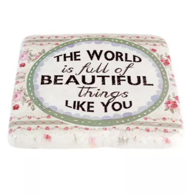 Clayre & Eef Untersetzer Glasuntersetzer "Beautiful Things" 9x1x9 cm