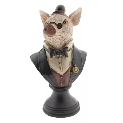 Clayre & Eef Dekoration Schwein 14x10x24 cm