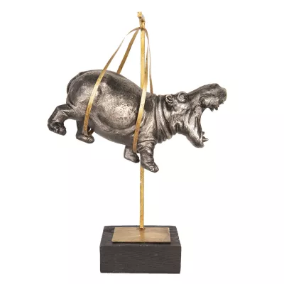 Clayre & Eef Dekoration Nilpferd 26x15x43 cm