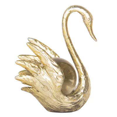 Clayre & Eef Dekoration Schwan 10x7x13 cm