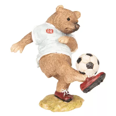 Clayre & Eef Dekoration Bär Fußball 10x6x10 cm