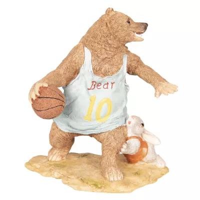 Clayre & Eef Dekoration Bär Basketball 14x11x15 cm
