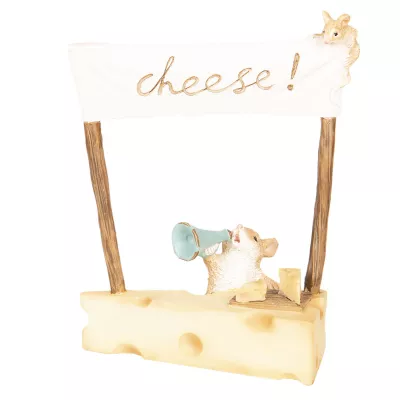 Clayre & Eef Dekoration Mäuse mit Käse 12x7x14 cm