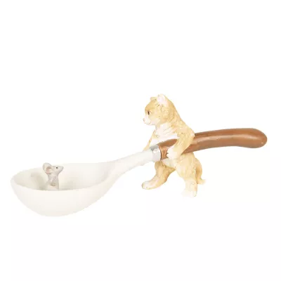 Clayre & Eef Dekoration Katze und Maus 17x6x7 cm
