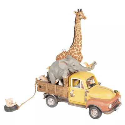 Clayre & Eef Dekoration Tiere im auto 32x17x37 cm