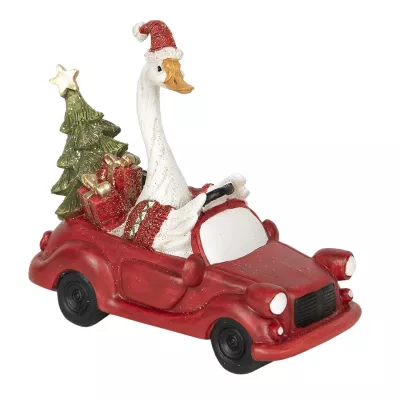 Clayre & Eef Dekoration Ente im auto 14x6x12 cm