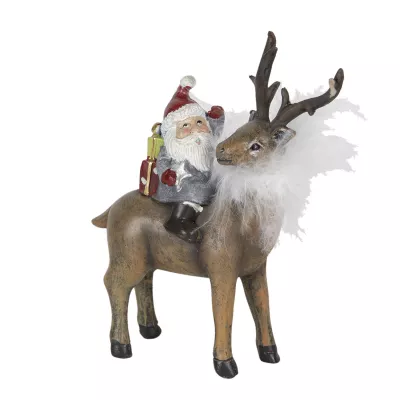 Clayre & Eef Dekoration Weihnachtsmann 12x5x13 cm