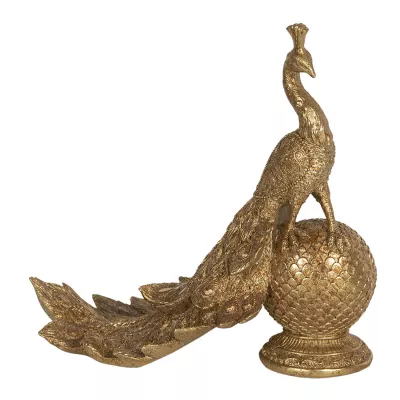 Clayre & Eef Dekoration Pfau 24x16x25 cm
