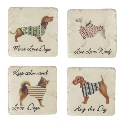 Clayre & Eef Untersetzer (4 st ) 10x10x1 cm ( set 4 )