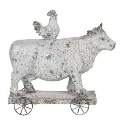 Clayre & Eef Dekoration Kuh und Huhn 26x10x24 cm