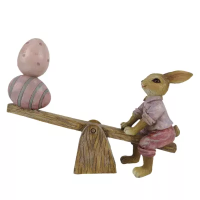 Clayre & Eef Dekoration Kaninchen 16x3x12 cm