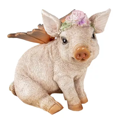 Clayre & Eef Dekoration Schwein 15x10x14 cm