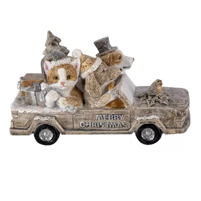 Clayre & Eef Dekoration Tiere im auto 15x7x9 cm