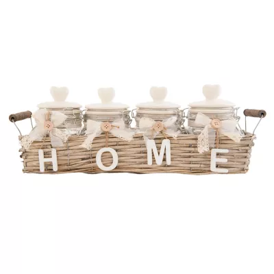 Clayre & Eef Basket + jar (4) 48x13x18 cm