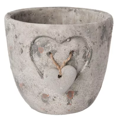 Clayre & Eef Blumentopf Herz Ø 14x13 cm