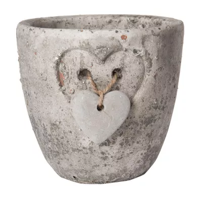 Clayre & Eef Blumentopf Herz Ø 13x12 cm