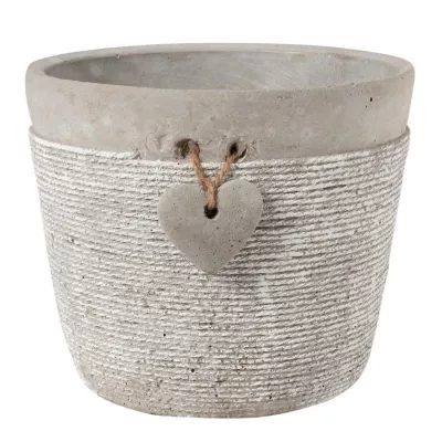 Clayre & Eef Blumentopf in grau Ø 16x14 cm