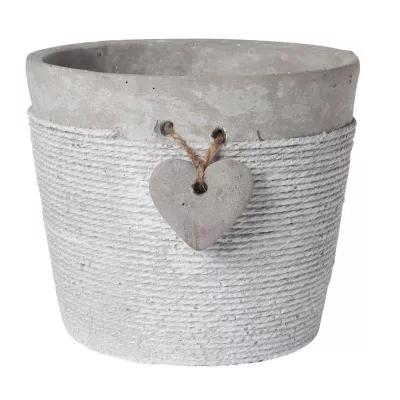 Clayre & Eef Blumentopf in grau Ø 14x12 cm
