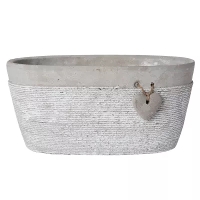 Clayre & Eef Blumentopf in grau 26x14x13 cm