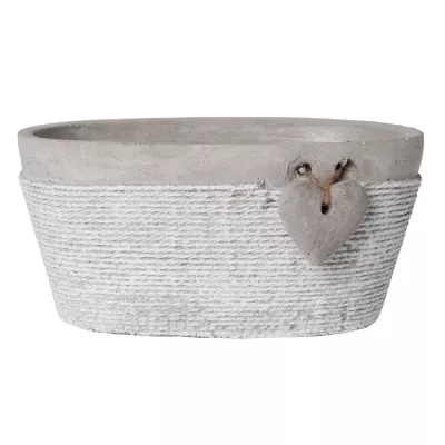 Clayre & Eef Blumentopf in grau 19x11x9 cm