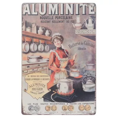 Clayre & Eef Wandschild Blechschild ALUMINITE ca. 20 x 30 cm