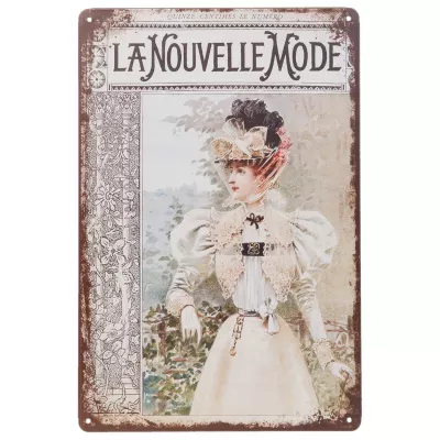 Clayre & Eef Wandschild Blechschild LA NOUVELLE MODE ca. 20 x 30 cm