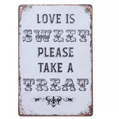 Clayre & Eef Wandschild Blechschild LOVE IS SWEET... ca. 20 x 30 cm