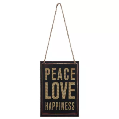 Clayre & Eef Textschild PEACE LOVE ca. 10 x 15 cm