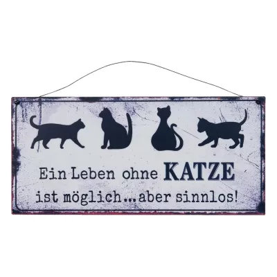 Clayre & Eef Textplatte 30x14 cm